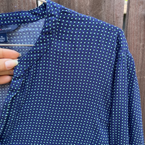 TOMMY HILFIGER | Women’s Blue Polka Dot Tunic Blouse - Picture 2 of 6